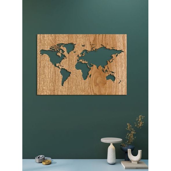 Dřevěné nástěnné umění Mapa světa