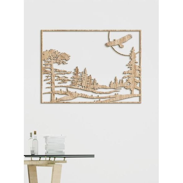 Dřevěný obraz ze dřeva Let orla