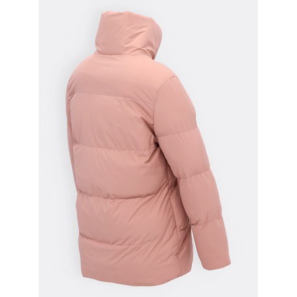 Dámská zimní bunda bez kapuce pudrová