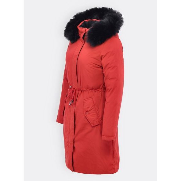 Dámská oboustranná bunda červeno-černá