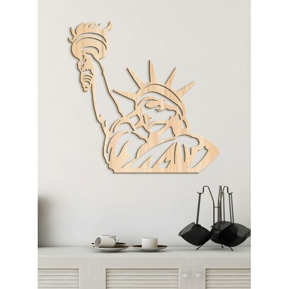 Dřevěná nástěnná malba Socha Svobody