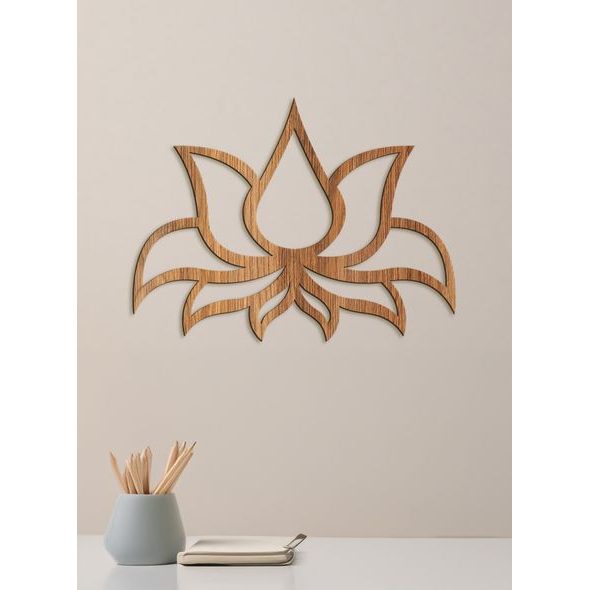 Dřevěný obraz Lotosový květ