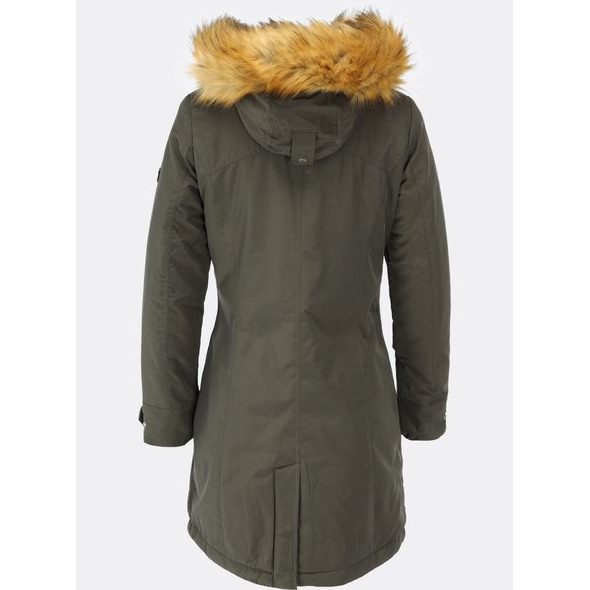 Zateplená dámská zimní bunda khaki