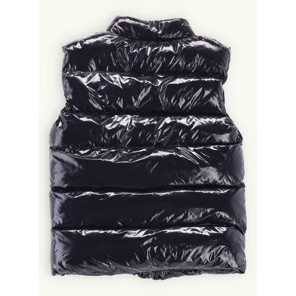 Dětská lesklá prošívaná vesta černá