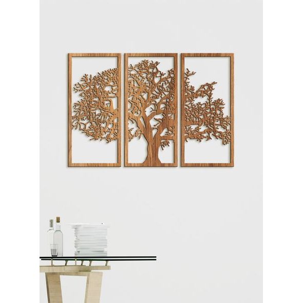 Třídílná nástěnná malba strom života