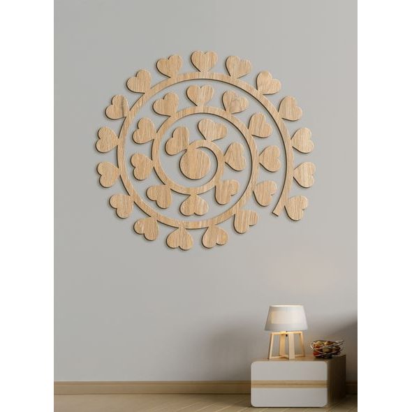 Dřevěný nástěnný obraz Spirála srdcí