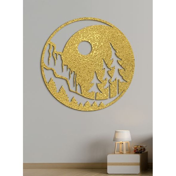 Dřevěná malba noční krajina