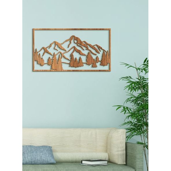 Dřevěný obraz Horská krajina