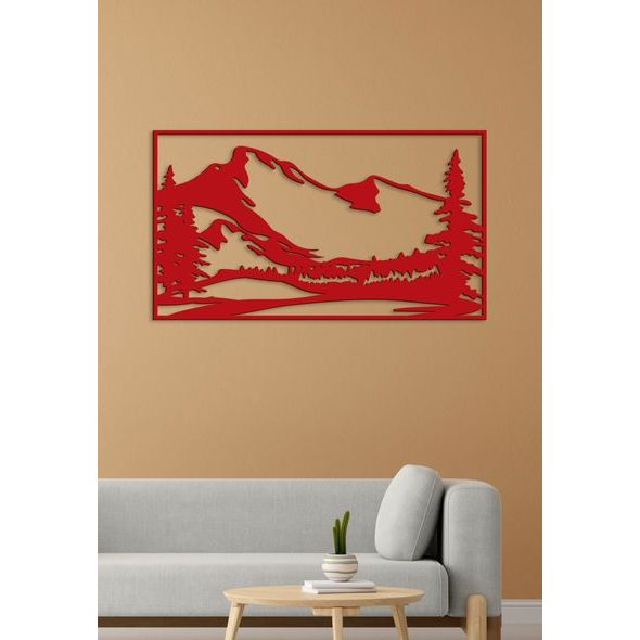 Dřevěný obraz ze dřeva Silueta hor
