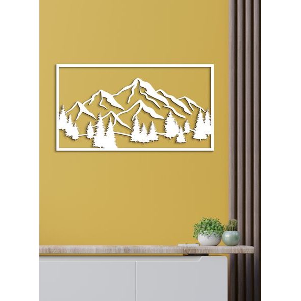 Dřevěný obraz Horská krajina