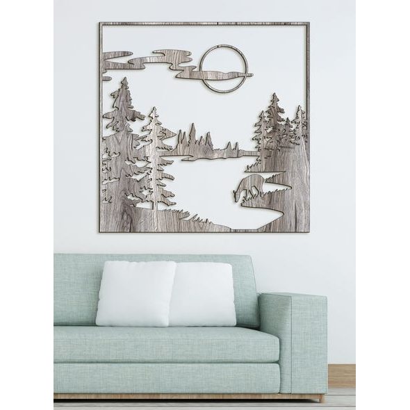 Drevený obraz Lesná čistinka