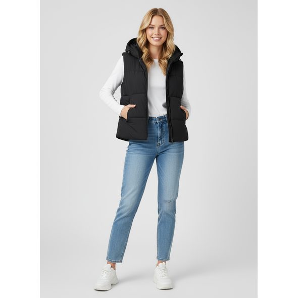 DÁMSKA KRÁTKA VESTA ČIERNA