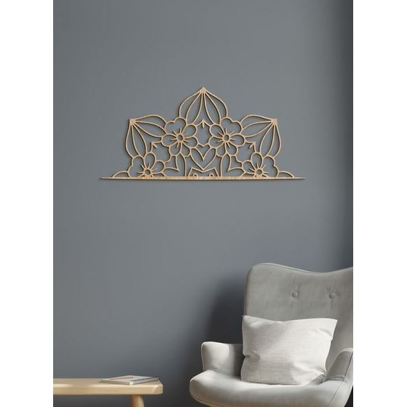 Drevená mandala polkruh CROWN