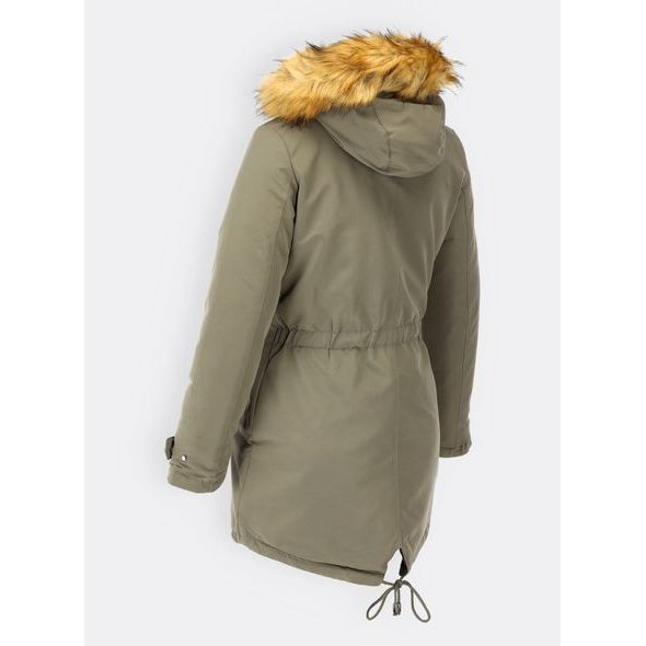 Dámská oboustranná zimní bunda khaki-černá