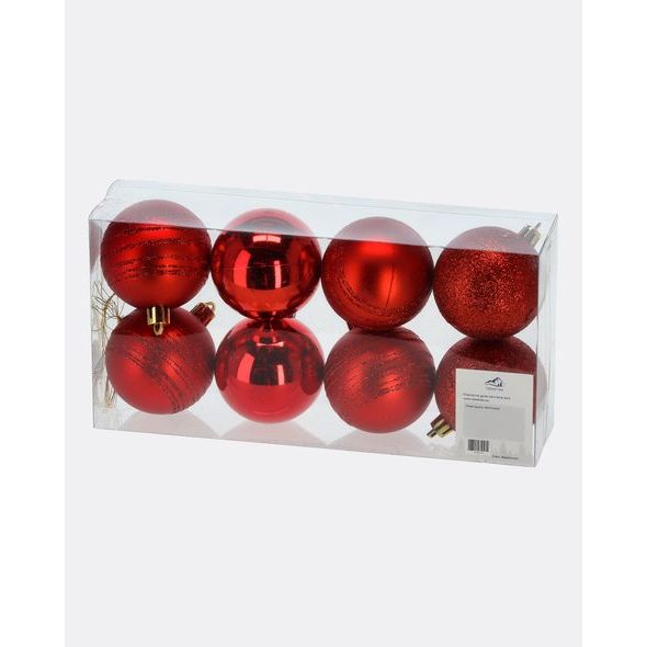 ČERVENÉ VÁNOČNÍ KOULE V KRABICI