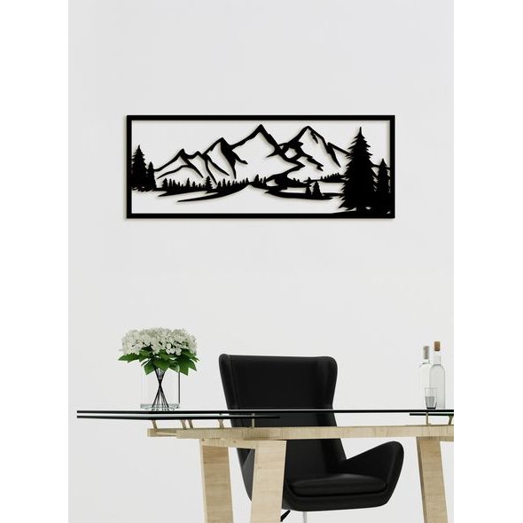 Dřevěný obraz hory