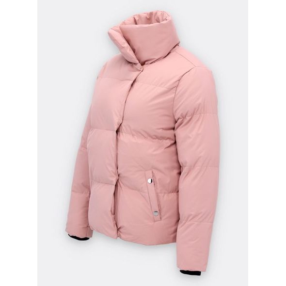Dámska krátka zimná bunda púdrová