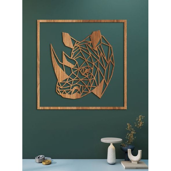 Dřevěný obraz nosorožce