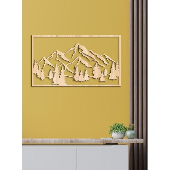 Dřevěná nástěnná malba Majestátní hory