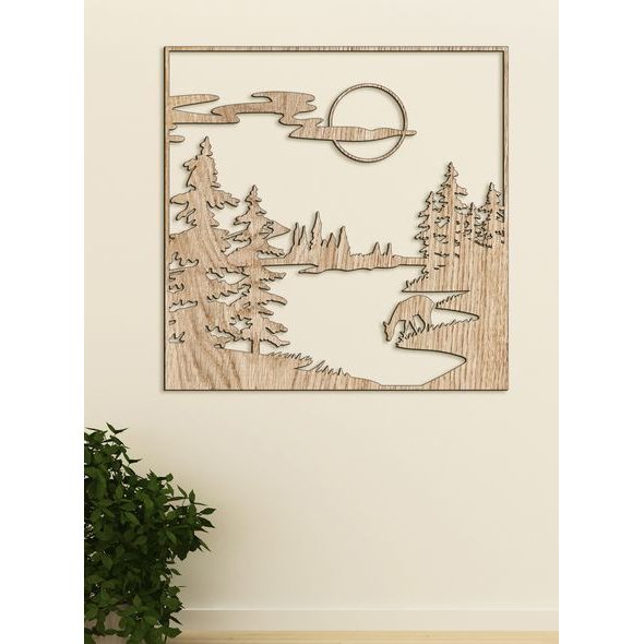 Drevený obraz Lesná čistinka