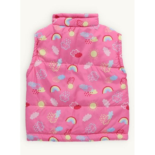 Dětská prošívaná vesta DÚHA růžová