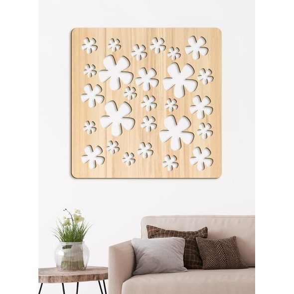 Dřevěná dekorace Květiny