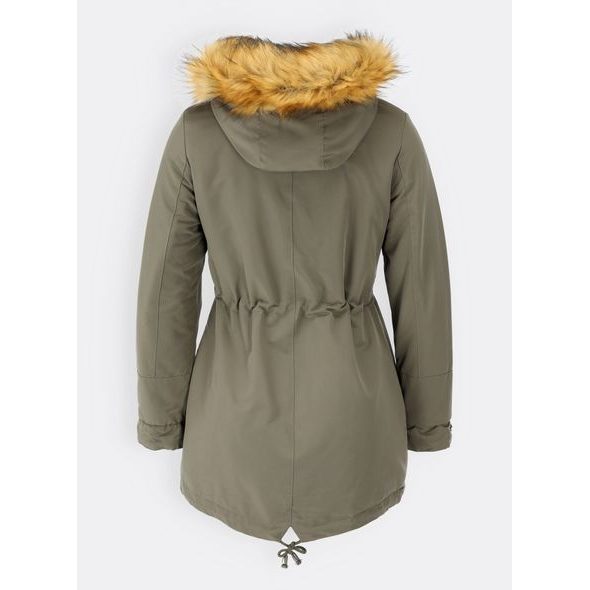 Dámská zimní bunda s kapucí khaki