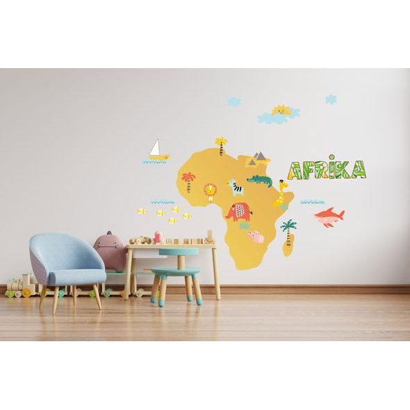 Mapa Afriky se zvířaty