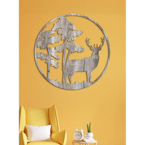 Dřevěný obraz Silueta jelena