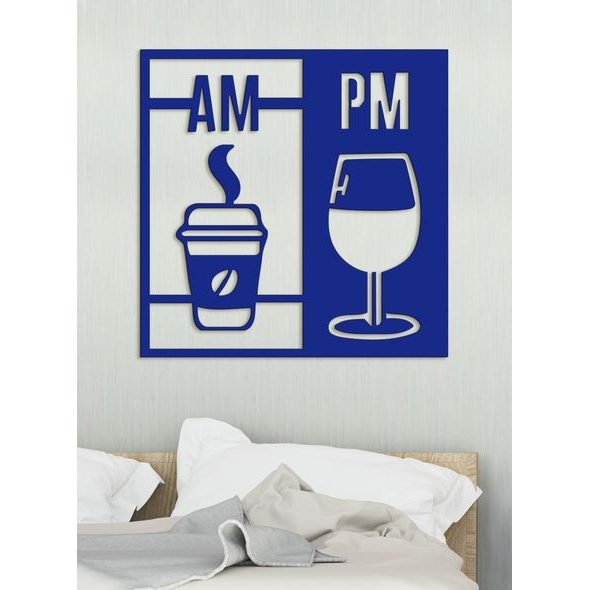 Drevená dekorácia Deň začína kávou a končí vínom