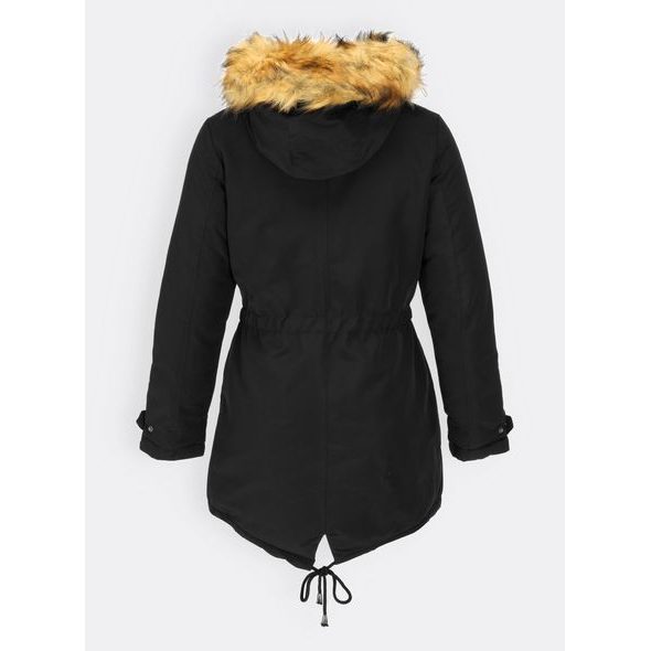 Dámska obojstranná zimná bunda čierno-hnedá