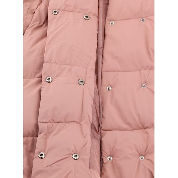 Dámská zimní bunda bez kapuce pudrová
