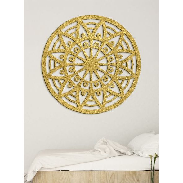 Dřevěná mandala na stěně FLOWER