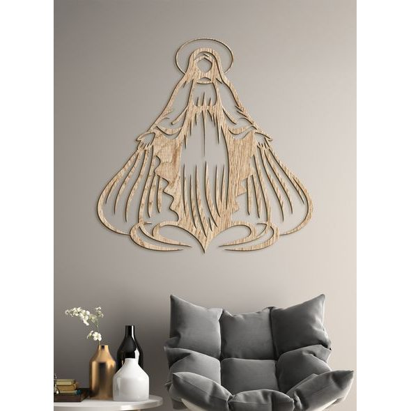 Dřevěný obrázek Panny Marie