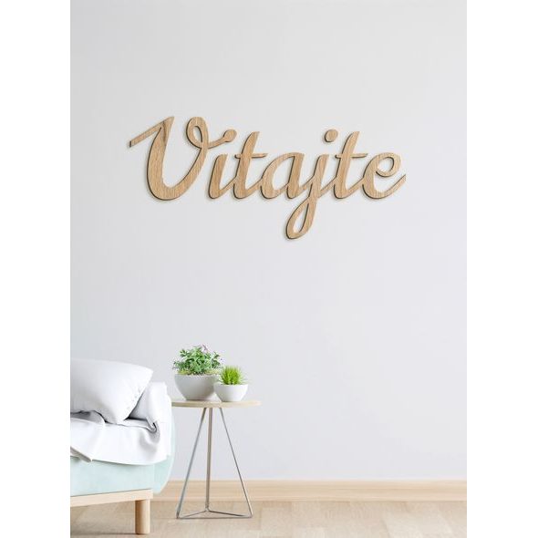 Drevený nápis "Vitajte"
