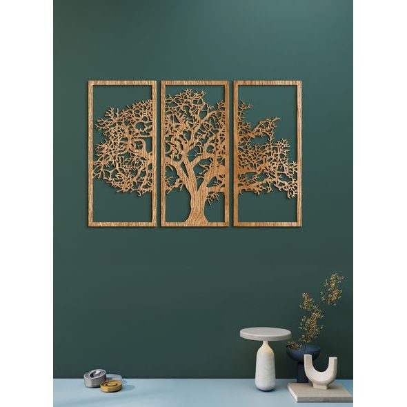 Třídílná nástěnná malba strom života