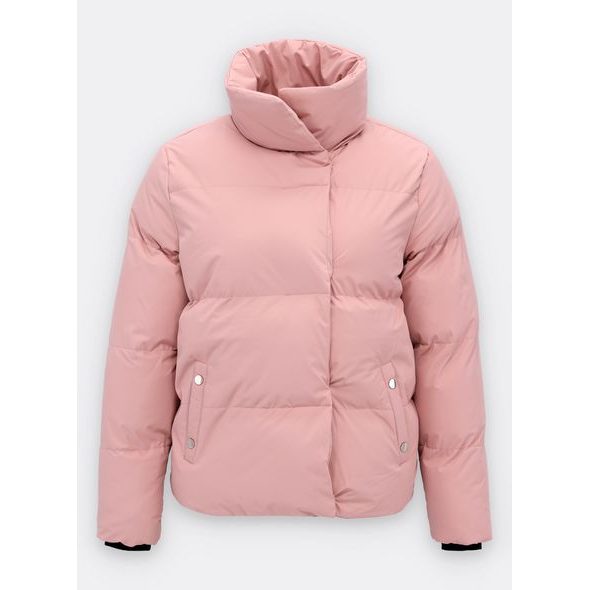Dámska krátka zimná bunda púdrová