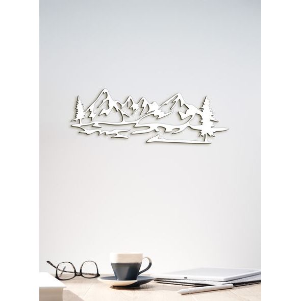 Dřevěný obraz Silueta hor