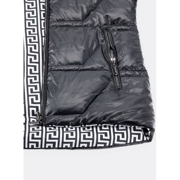 Dámska obojstranná bunda čierno-biela