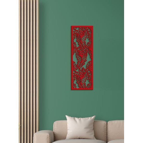 Luxusní dřevěná mandala Páví peří