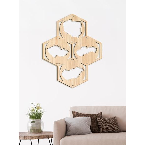 Dřevěný nástěnný obraz Mapy