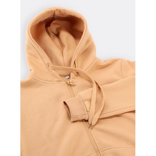 Dámská mikina na zip s kapucí béžová
