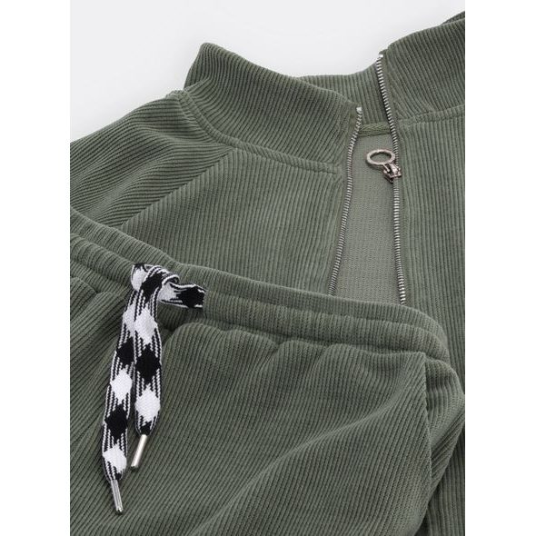 Dámská tepláková souprava crop top olivová