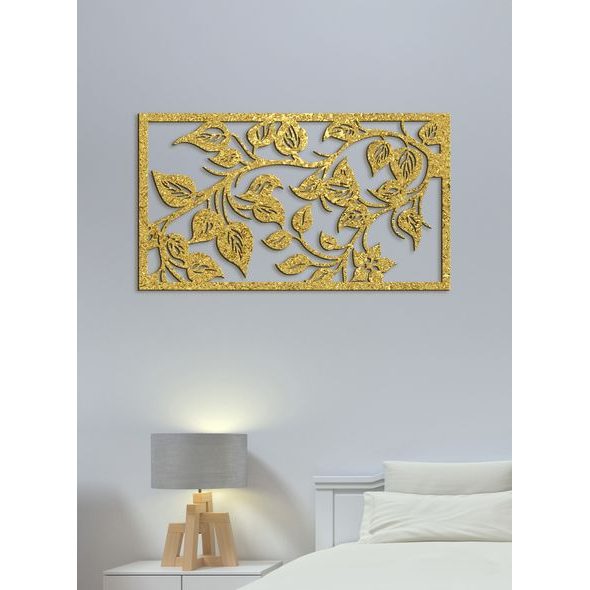 Dřevěný obraz na stěně Lístie