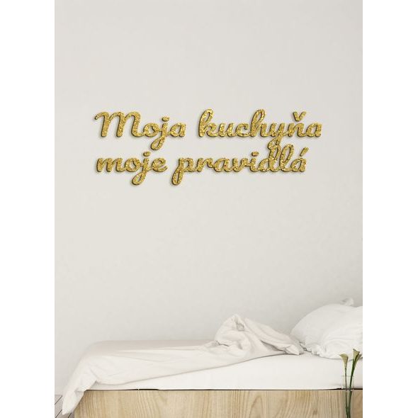 Drevený nápis "Moja kuchyňa moje pravidlá"
