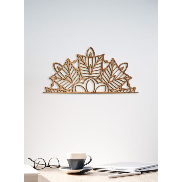 Dřevěná mandala půlkruh Ozdoba