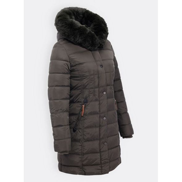 Dámská zimní prošívaná bunda tmavě zelená