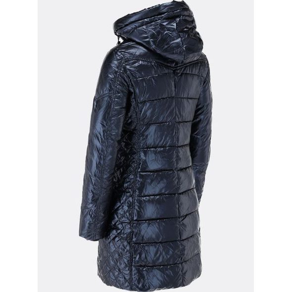 Dámská dlouhá prošívaná bunda tmavě modrá
