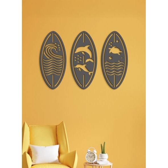 Třídílná nástěnná dekorace SEA