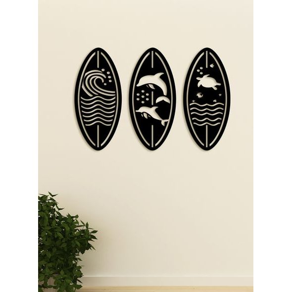 Třídílná nástěnná dekorace SEA